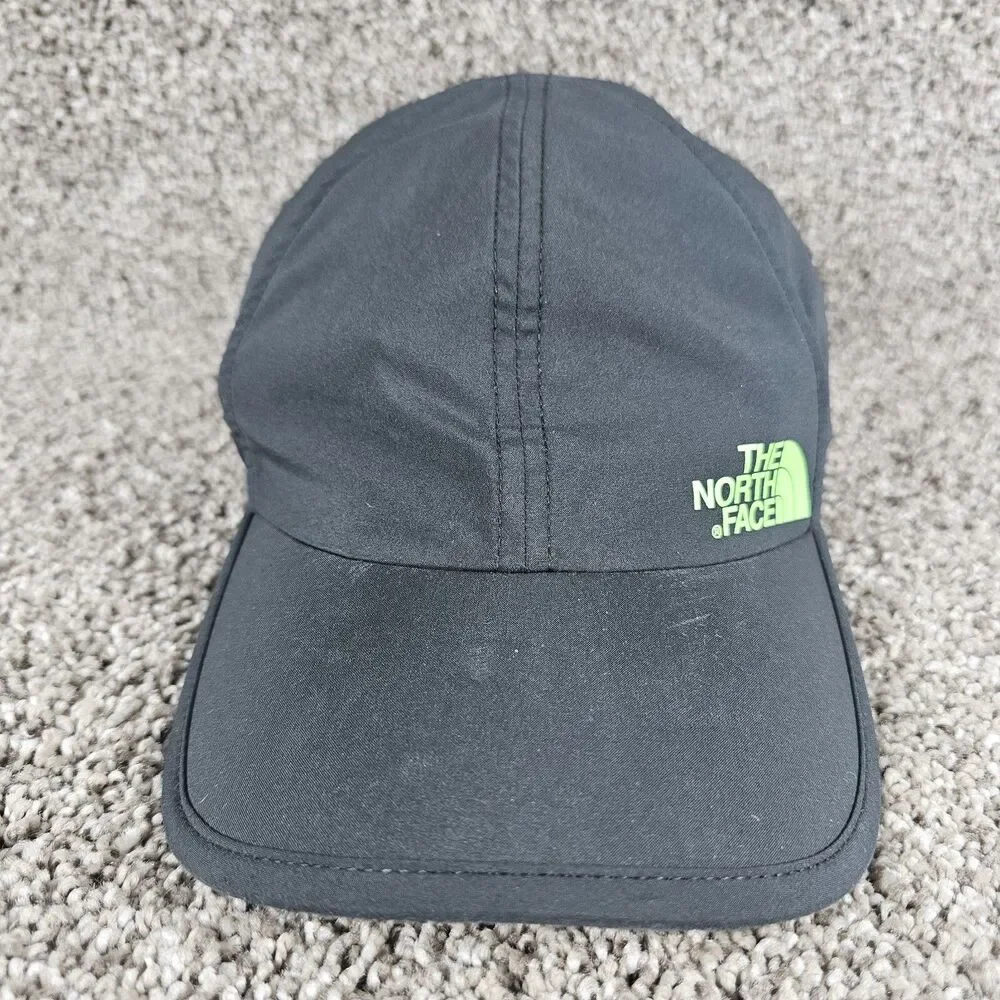 North Face Hat Cap Strapback Breakaway YOUTH Gray Logo Spellout Camp Hike